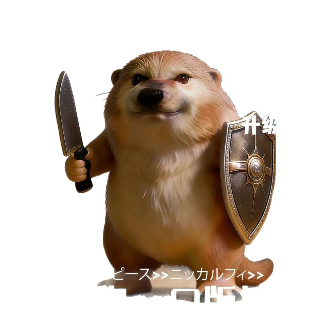 “Dao Dun Dog” Chibi GK Resin Figure – Funny Shiba Inu with Sword & Shield Desk Ornament, Internet Meme Art Toy Collectible Gift